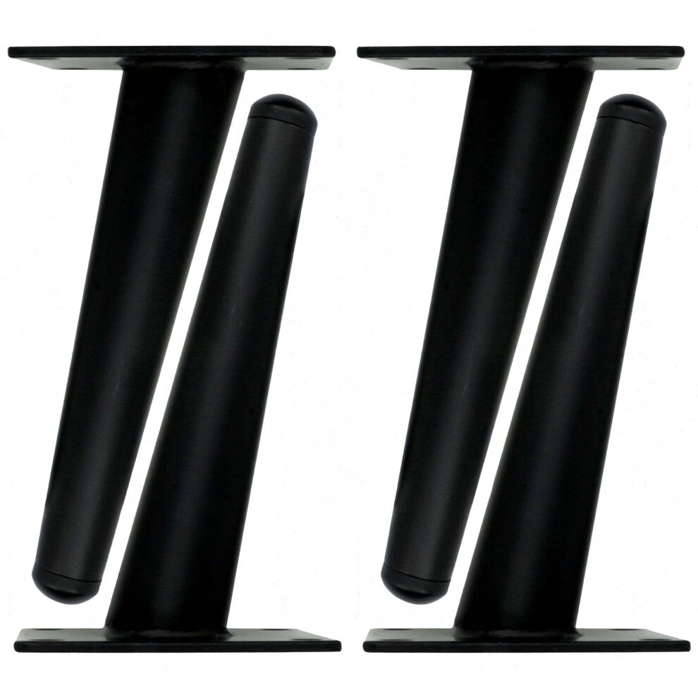 4 Pack Black Tapered Metal Furniture Legs, Sturdy Iron Sofa Cabinet Feet, Modern Replacement Set 9351714619738