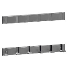 Wall Mount Coat Rack with 6 Folding Hooks, SpaceSaving Aluminum Alloy Dual Pack, Gunmetal Gray