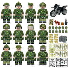 12 PCS Jungle Special Forces Wargaming Figures Building Block Set Birthday Gift for Boys & Girls