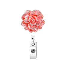 8 Pack Resin Flower Retractable Badge Reel Cute Nurse ID Holder with Alligator Clip for Students