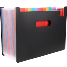 Accordion File Folder Organizer A4, 25 Pocket Rainbow Document Folder with Labels, Expandable Design for Office and Home
