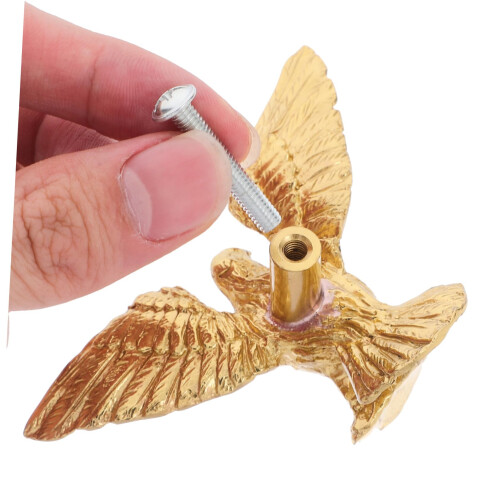 Vintage Brass Cabinet Pull Handle with Eagle Design, Solid Brass Durability for Kitchen Dresser 2