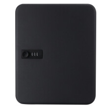 Key Lock Box Wall Mounted Key Cabinet with Secure Code Lock Access for Home Office School Black
