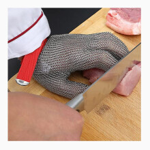 Stainless Steel Cut Resistant Chainmail Glove for Kitchen Use, Adjustable Wrist Strap, Size S