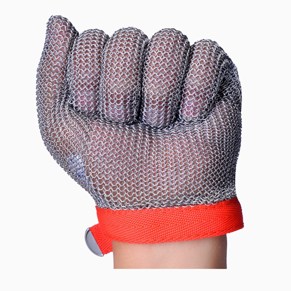 Cut Resistant Chainmail Glove Stainless Steel Food Grade For Kitchen Meat Cutting, Adjustable L Size 9771547992882