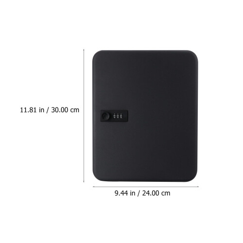 Key Lock Box Wall Mounted Key Cabinet with Secure Code Lock Access for Home Office School Black 2