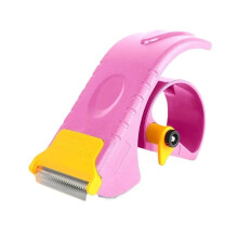 Handheld Tape Dispenser with Cutter for Packaging and Crafts, Adjustable Width, Durable Reusable Design (Pink)