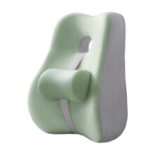 Lumbar Support Pillow for Office Chair, Ergonomic Memory Foam Back Cushion with Adjustable Straps, Grey Green