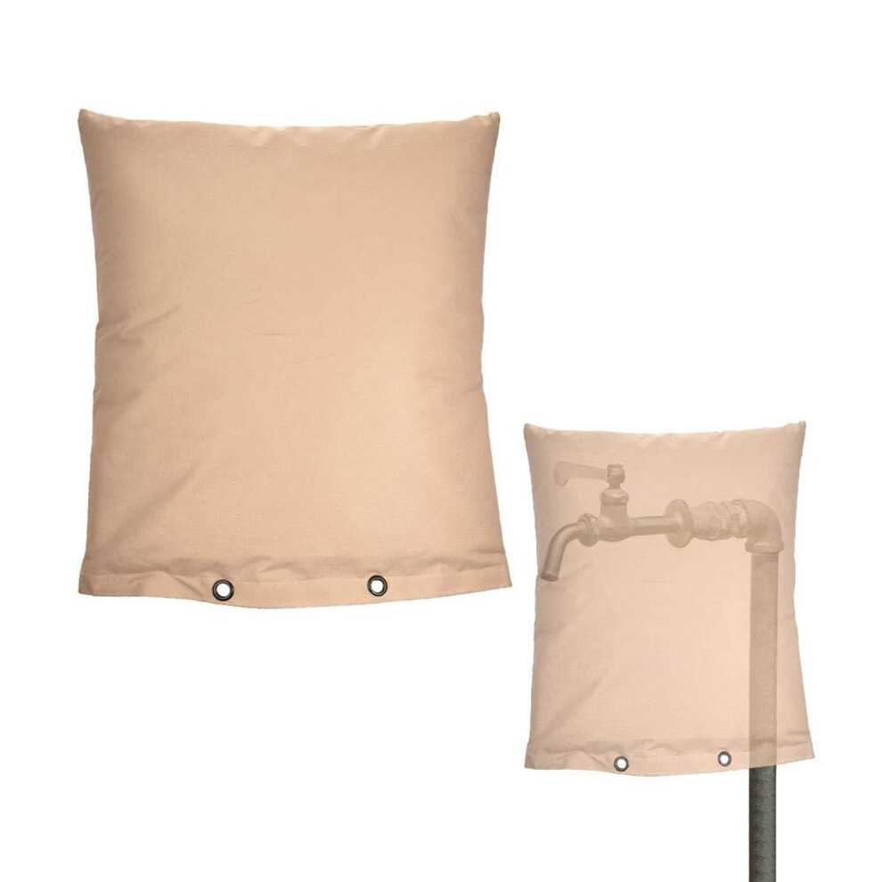 Outdoor Pipe Insulation Cover Beige Pack Of 2, Backflow Preventer Freeze Protection Pouch For Winter 9771547993018