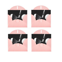 Pink Pearl Paper Greeting Card with Heart Clasp Envelope, Blank Interior for All Occasions