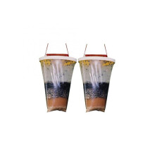 2 Pack Fly Trap Outdoor Hanging Fly Catcher,Disposable Ranch Fly Trap Catcher Bag with Fly Bait,Fly Killer Repellent for Outdoor Garden, Farm, Horse