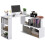 Homcom HOMCOM Corner Computer Desk with Rotating Design and Bookshelf, White 2