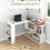 Homcom HOMCOM Corner Computer Desk with Rotating Design and Bookshelf, White 4