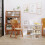 Homcom HOMCOM Corner Computer Desk with Rotating Design and Bookshelf, White 7