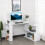 Homcom HOMCOM Corner Computer Desk with Rotating Design and Bookshelf, White 9