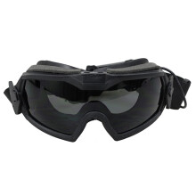 AntiFog Safety Goggles with Fan, Impact‑Resistant Polycarbonate Lens, Comfortable Protective Eyewear for Workshop and Airsoft (Color B)