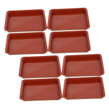 8pcs Square Plant Saucer Trays Set with Protective Drainage Design for Indoor Outdoor Use