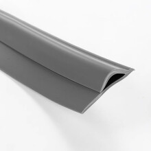 Self Adhesive Carpet Transition Strip, Flexible Waterproof PVC Floor Edge Trim Divider (Dark Grey, 4m)