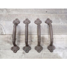 Rustic Door Handle Set Vintage Cast Iron Barn Gate Pulls with Antique Style Finish Durable Design
