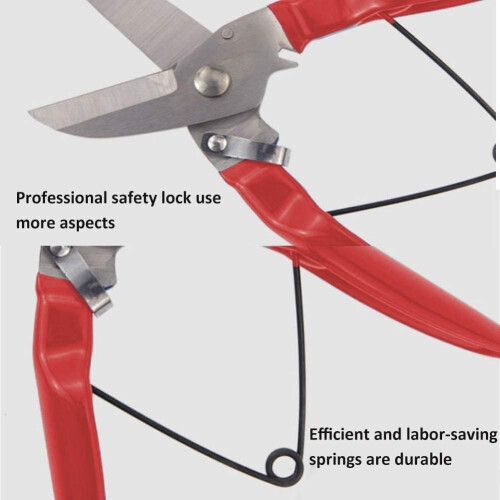 Professional Bypass Pruning Shears, Sharp Stainless Steel Blade, SpringAssisted OneHand Use Garden Scissors 1