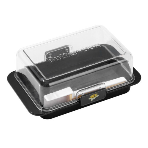 Multifunctional Butter Dish with Lid Cheese Slicer-Black