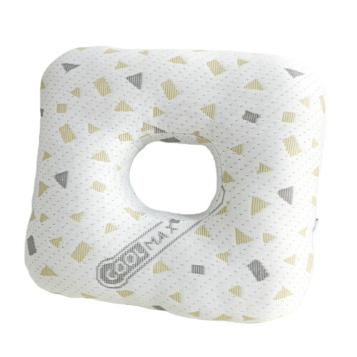 Oreiller Perforé Gris Perle - Confort Lavable en Machine & Protection de l'Oreille