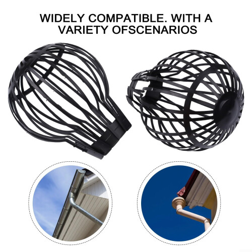 Flexible Plastic Gutter Downspout Guard 2PCS, AntiClog Leaf Filter with Durable Polypropylene Design 2