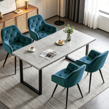 (TEAL, 4pcs) Set of 2/4 Dining Chairs Velvet Padded Seat Metal Leg