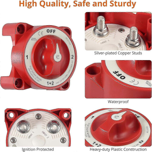 Dual Battery Isolator Marine Switch 4 Position 350 Amp 12V Battery Switch 2