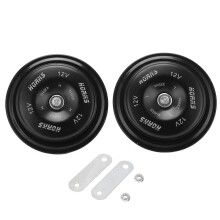 2pcs 110DB Car Electric Air Horn Waterproof Loudspeaker compatible with Ships Trucks Motorcycles DC 12V(Orange Red )