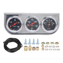 2-Zoll-12-V-Turbo-Ladedruckmesser – 1–3 Balken Anzeigebereich, 10-farbige Hintergrundbeleuchtung, roter Zeiger mit Sensor, universell einsetzbar