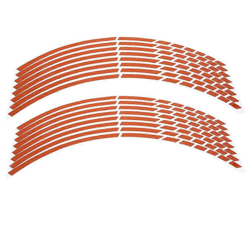 Conjunto de 16 adesivos refletivos para rodas de bicicleta/moto de 16 a 18 polegadas (vermelho)