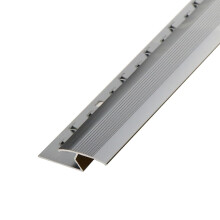 Aluminum Carpet Transition Strip 140cm Gray, Secure Carpet Edging for Clean Floor Threshold and Tile Trim