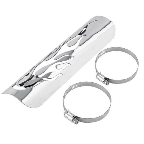 Protetor de isolamento térmico para escapamento de motocicleta, cor preta.