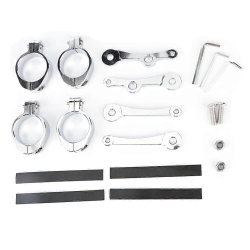 Suporte de montagem de farol de motocicleta de 1,5 a 1,6 polegadas compatível com farol tubular e pisca-pisca, compatível com Yamaha (preto)