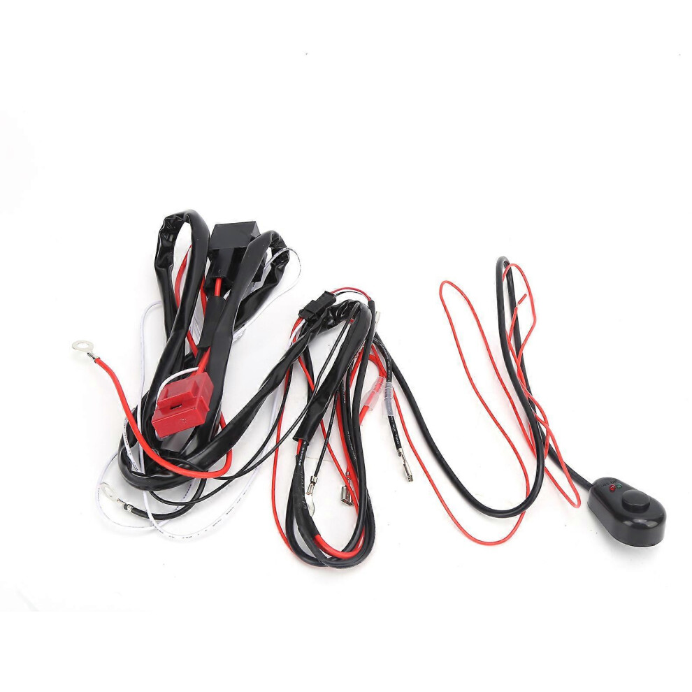 12V 9.8Ft Led Spotlights Wiring Harness 1To2 40A Relay Inline Blade Fuse Ip67 Waterproof Universal 3197466595083