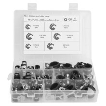 Kit de 47 serre-câbles en forme de R, en acier inoxydable 304 avec coussinets en caoutchouc.
