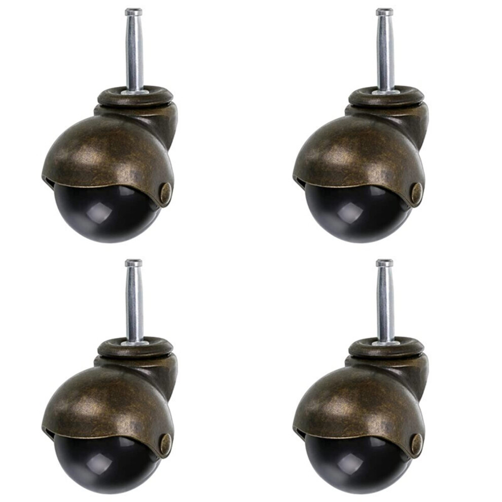 2 Inch Furniture Caster Wheels Antique Brass Swivel Casters Set Of 4, Smooth Rolling 360 Movement 9351714621427