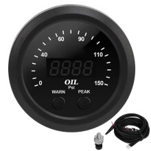 Öljynpainemittarisarja 21/16 tuumaa 52 mm Erittäin ohut 15 PSI punainen LED tarkka vakaa iskunkestävä polttoaineenpainemittari
