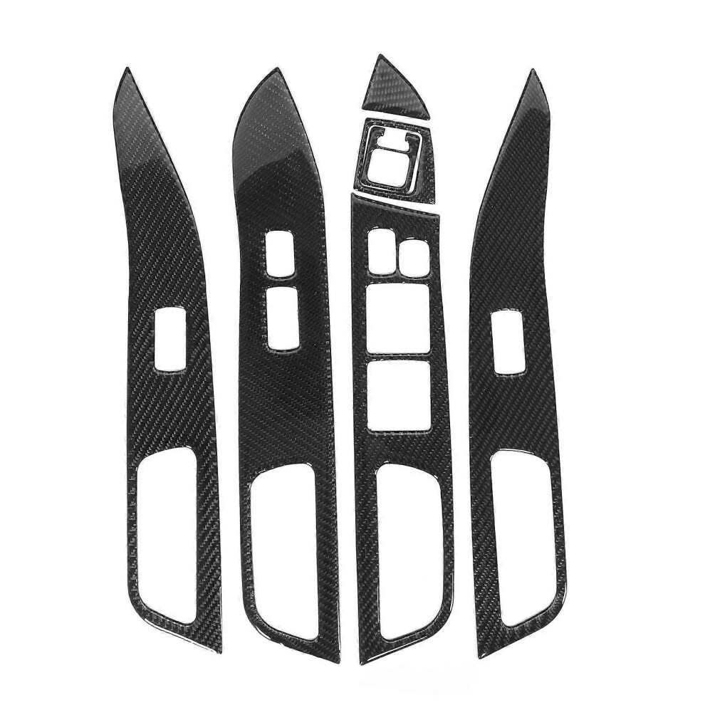 7Pcs Carbon Fiber Window Switch Cover Glass Lifting Panel Decor Trim Fit Compatible With Mitsubishi Lancer 2008-2016Lhd 3098145331728