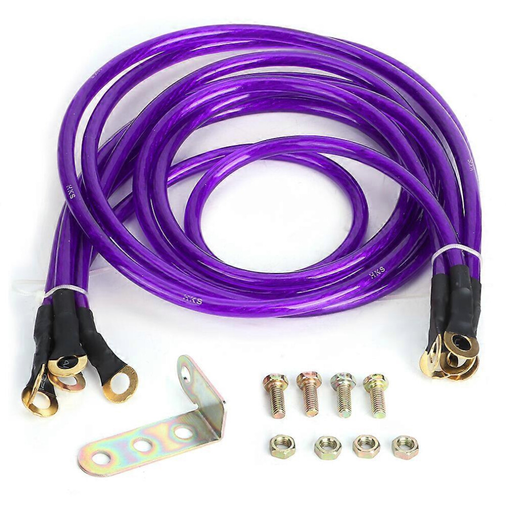 Universal 5-Point Car Grounding Wire Strengthened Ground Cable System Kit Modificationred 3197007886830