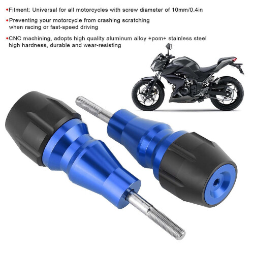 Universal Motorcycle Exhaust Crash Pad 10mm Protector Frame Slider Stainless SteelTitanium 2