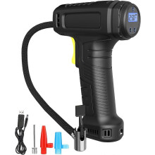 Kabelloser Reifenfüller mit Kompressor, tragbarer Handreifenfüller mit digitalem Manometer, wiederaufladbare kabellose Reifenpumpe mit LED-Anzeige