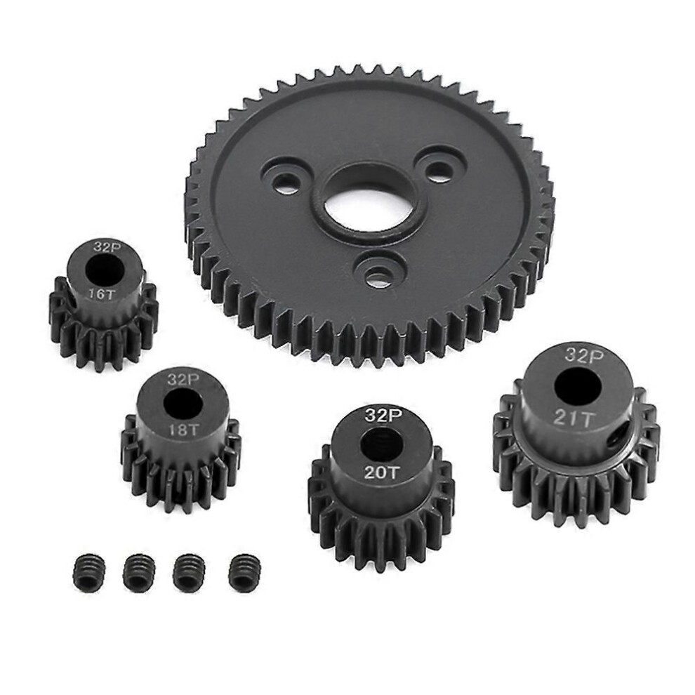 Metal Spur Gear 54T 0.8 32P 3956 With 16T 18T 20T 21T Pinions Gear Set Compatible With 1/10 Traxxas Slash Stamp 3251632543701