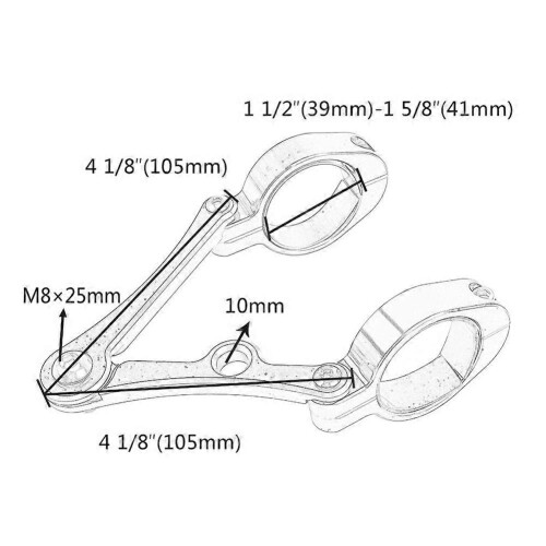 Suporte de montagem de farol de motocicleta de 1,5 a 1,6 polegadas compatível com farol tubular e pisca-pisca, compatível com Yamaha (preto) 2