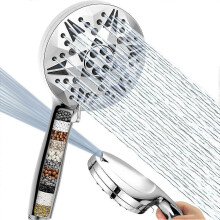 Handheld Shower Head with Filter,10 Spray High Pressure Shower Head with Filter compatible with Hard Water, 2 Power Wash