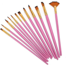 Artist brushes multi-colour oil painting tools durable and easy to use nylon brushes compatible with artists students do-it-yourself painting (pink)