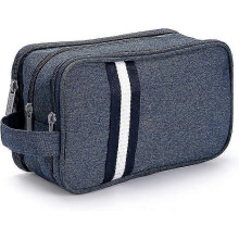 Trousse de toilette de voyage avec compartiments séparés pour produits secs et humides (bleu foncé)