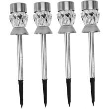 4Pcs Garden Light Walkway lamp Solar Landscape Lights LED Patio Lights Outdoor White Buried Lights Plastic