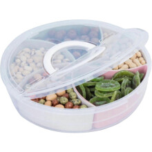 Handzame schaal voor gedroogd fruit met deksel, luchtdichte doos met deksel, snackdoos, snoepdoos, voedselbewaardoos, fruitschaal met vakjes